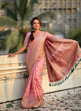 Nakshatra Pink Meenakari Saree