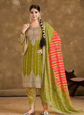 Nakshatra Bandhini Partywear Green Dhoti Suit Set