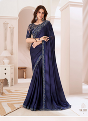 Nakshatra Blue Chiffon Saree