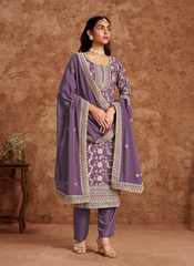 Nakshatra Lavender Dola Silk Salwar Kameez