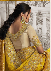 Golden Radiance Jacquard Saree