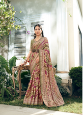 Nakshatra Beige Lehariya Saree