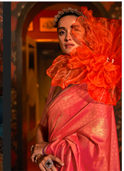 Nakshatra Gajri Pink Banarasi Woven Saree