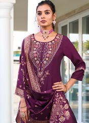 Nakshatra Purple Readymade Silk Suit