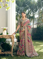 Nakshatra Grey Lehariya Saree