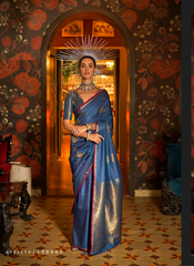 Nakshatra Blue Banarasi Woven Saree