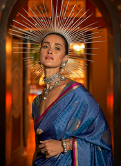 Nakshatra Blue Banarasi Woven Saree