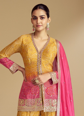Nakshatra Yellow Party wear Garara Suit