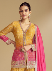 Nakshatra Yellow Party wear Garara Suit
