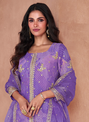 Nakshatra Voilet Georgette Gharara Suit