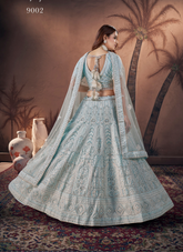 Nakshatra Serene Sky blue Bridal Lehenga