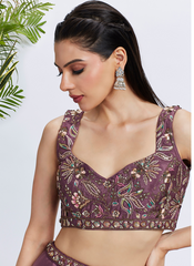 Nakshatra Rose Gold Embroidery Lehenga
