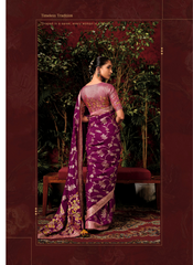 Majestic Ruby Weave Sari Ensemble