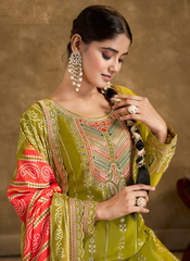 Nakshatra Bandhini Partywear Green Dhoti Suit Set