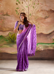 Nakshatra Voilet Banarsi Georgette saree