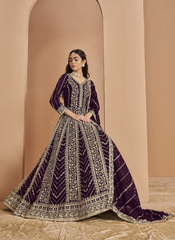 Nakshatra Magenta Wedding Anarkali Suit