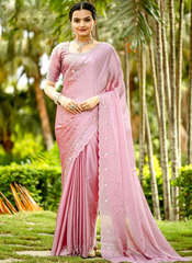 Nakshatra Baby Pink Party wear sari
