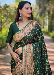 Nakshatra Green Banarsi Silk sari