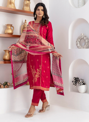 Nakshatra Cherry Readymade Jaquard Silk Suit