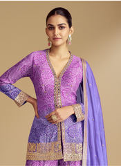 Nakshatra Violet Party wear Garara Suit
