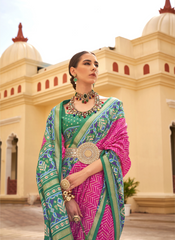 Nakshatra Pink Soft Patola Silk Saree