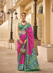 Nakshatra Pink Soft Patola Silk Saree