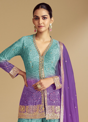 Nakshatra Purple Party Wear Garara Suit