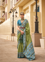 Nakshatra Mahendi Soft Patola Silk Saree