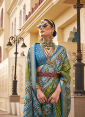 Nakshatra Mahendi Soft Patola Silk Saree