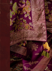 Majestic Ruby Weave Sari Ensemble
