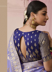 Nakshatra Light Lavender Dola silk saree