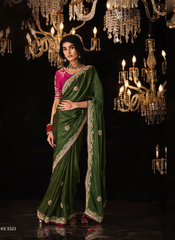 Glamorous Green Wedding saree