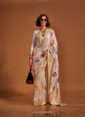 Nakshatra Cream Silk Saree
