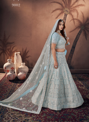 Nakshatra Serene Sky blue Bridal Lehenga