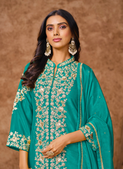 Nakshatra Firozi Embroidered Palazzo Suit