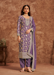 Nakshatra Lavender Dola Silk Salwar Kameez