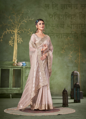 Nakshtra Brown Gotta Patti Saree