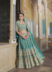 Nakshatra Sea Green Embroidered Bridesmaid Lehenga