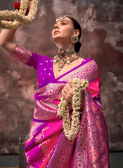 Nakshatra Pink Silk Saree