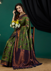Nakshatra Green Banarasi Saree