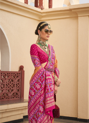 Nakshatra Orange Soft Patola Silk Saree