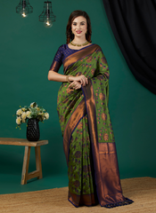 Nakshatra Green Banarasi Saree