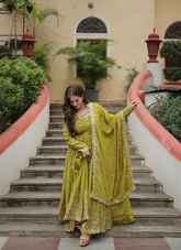 Nakshatra Green Embroidered Anarkali Suit