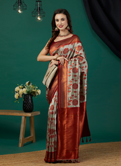 Nakshatra Grey Banarasi Saree
