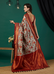 Nakshatra Grey Banarasi Saree