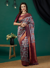Nakshatra Lavender Banarasi Saree