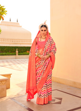 Nakshatra Peach Printed Saree
