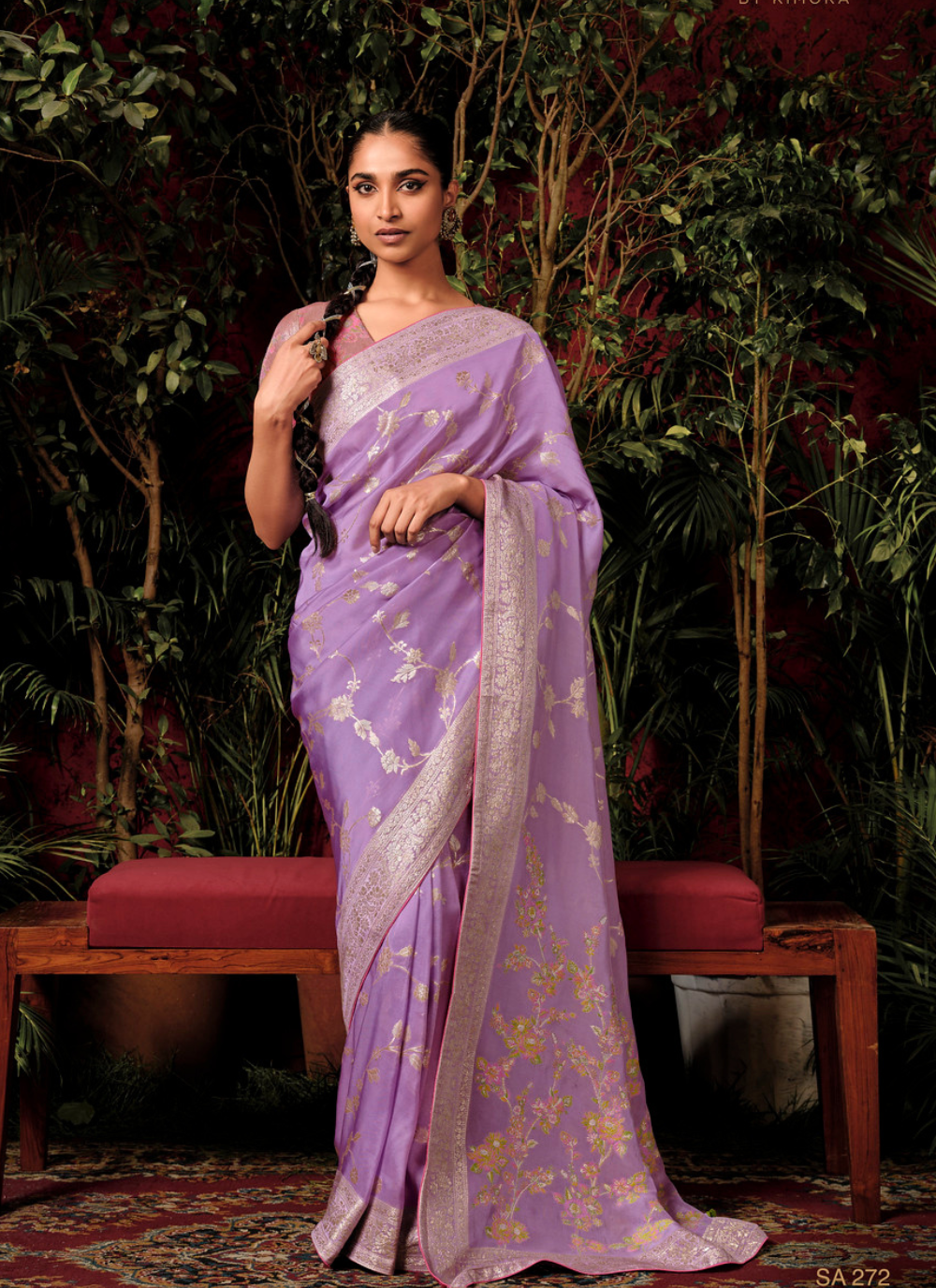 Lavender Luxe Viscose Dola Silk Sari