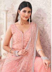 Nakshatra Peach Sharara set