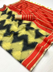 Nakshatra Geometric Zigzag saree